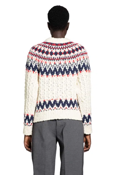 Moncler Geometric Jacquard Wool Blend Sweater In Multi