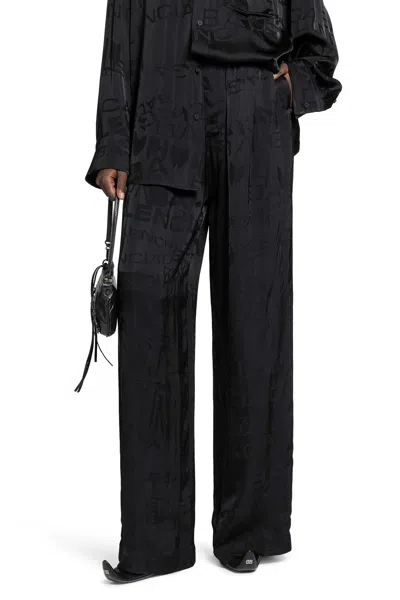 Balenciaga All Over Pyjama Pants In Black