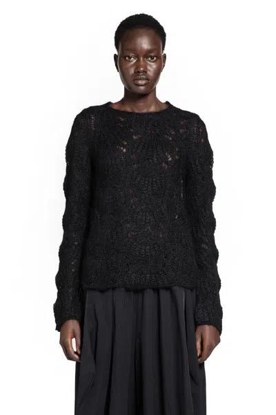 Cdgcdg Mohair Lace Knit Sweater In Black