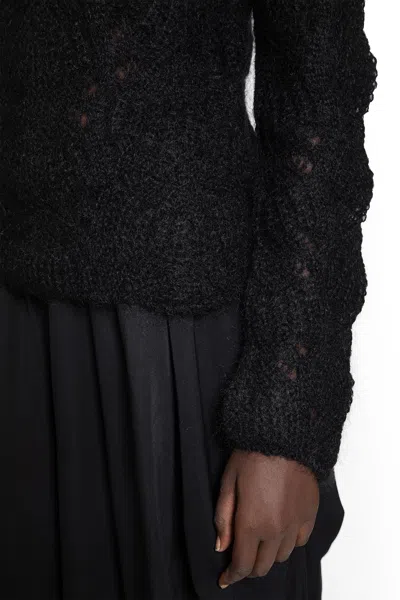 Cdgcdg Mohair Lace Knit Sweater In Black