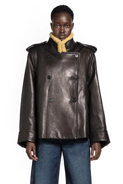 Khaite Dean Jacket With Shearling Collar In Black