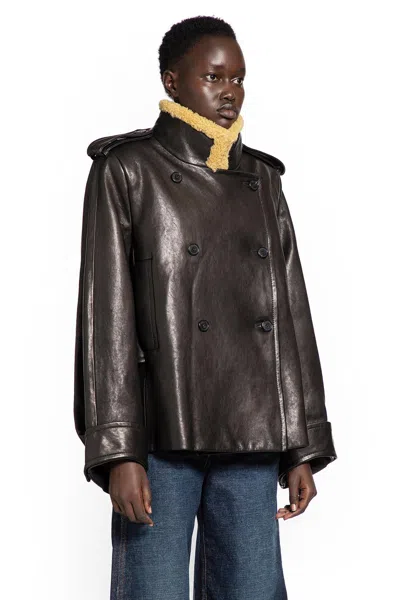 Khaite Dean Jacket With Shearling Collar In Black