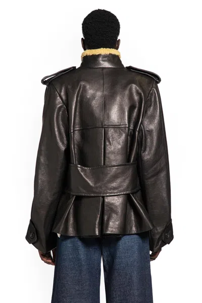 Khaite Dean Jacket With Shearling Collar In Black