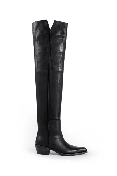 Khaite Clive 35 Leather Over-the-knee Boots In Black