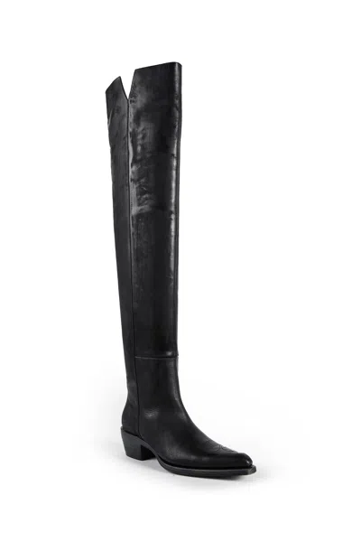 Khaite Clive 35 Leather Over-the-knee Boots In Black