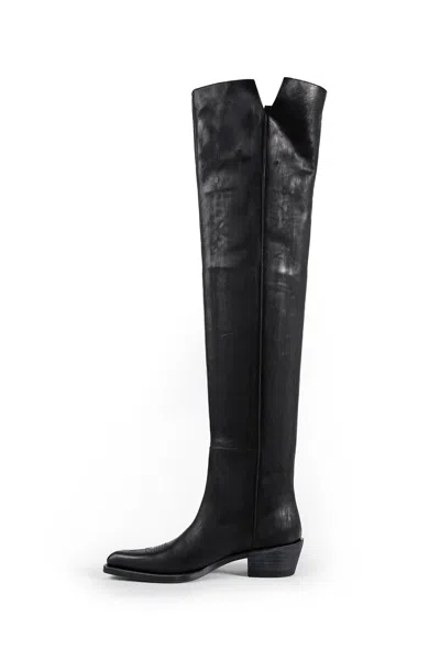 Khaite Clive 35 Leather Over-the-knee Boots In Black