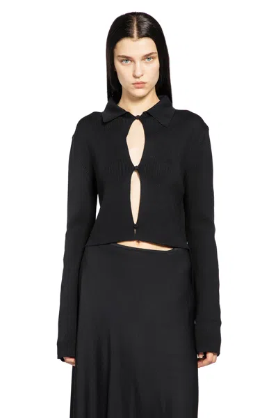 Jil Sander Polo Cardigan In Black