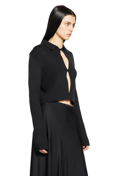 Jil Sander Polo Cardigan In Black