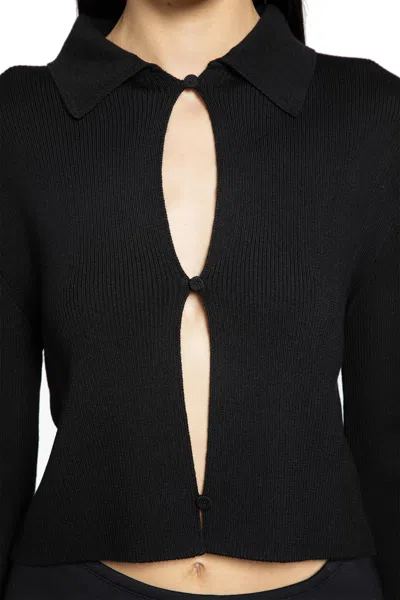Jil Sander Polo Cardigan In Black