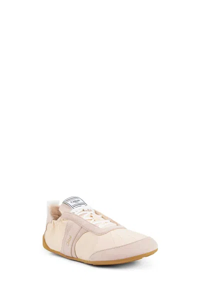 Chloé Stylish Kick Sneakers Featuring Contrast Sole In Pink