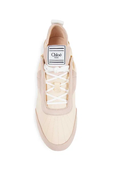 Chloé Stylish Kick Sneakers Featuring Contrast Sole In Pink