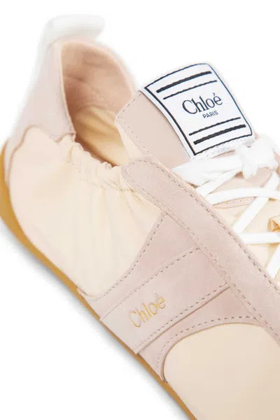 Chloé Stylish Kick Sneakers Featuring Contrast Sole In Pink