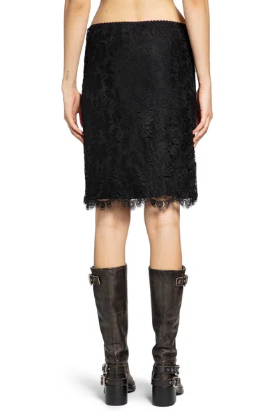 Chloé Floral Lace Skirt In Black