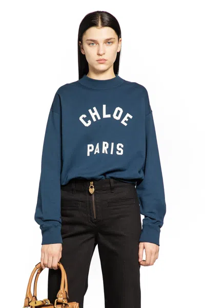 Chloé Chloe Paris Sweatshirt In Blue