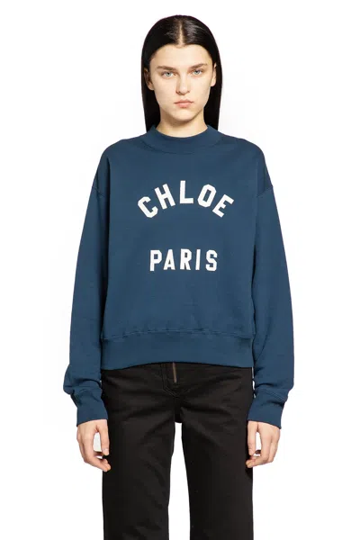 Chloé Chloe Paris Sweatshirt In Blue