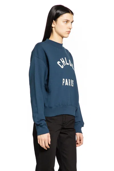 Chloé Chloe Paris Sweatshirt In Blue