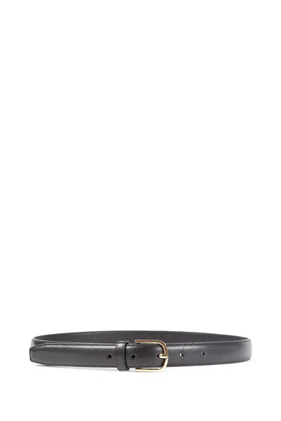 Totême Slim Leather Trouser Belt In Black