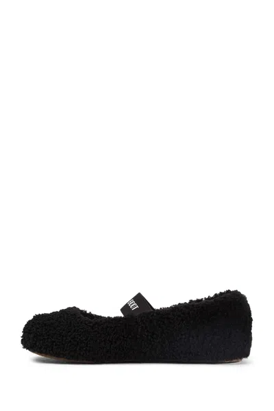 Moon Boot Mb Shearling Ballet Flats In Black Shearling