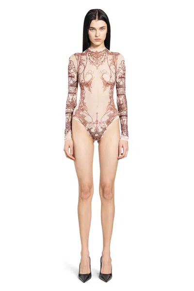 Dilara Findikoglu Tattoo Bodysuit In Brown