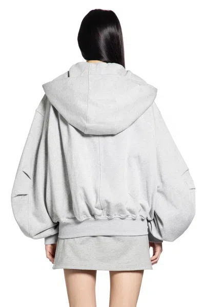 Attico Double American Fleece Zip-up Hoodie In Blue