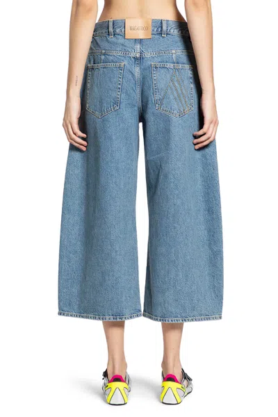 Attico Washed Denim Long Pants In Blue