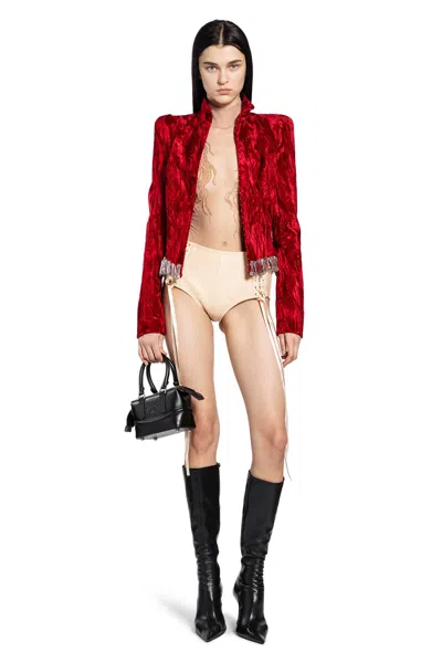 Dilara Findikoglu Embroidered Hair Bodysuit In Brown