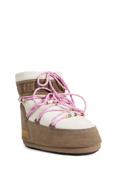 Moon Boot Two-tone Suede S X Guest In Residence Icon Low Ankle Boots In Animal Print