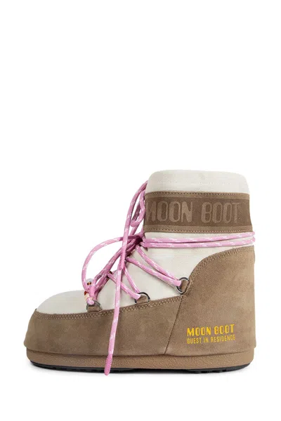 Moon Boot Two-tone Suede S X Guest In Residence Icon Low Ankle Boots In Animal Print