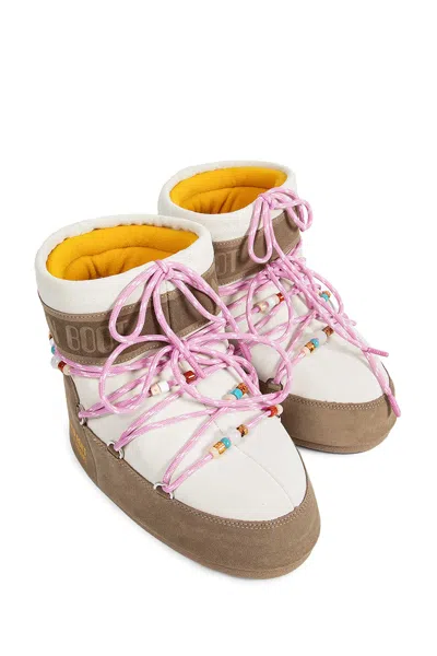 Moon Boot Two-tone Suede S X Guest In Residence Icon Low Ankle Boots In Animal Print