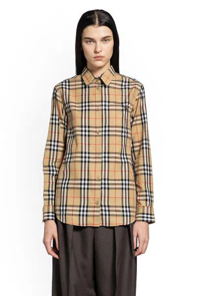 Burberry Check Cotton Shirt In Multi