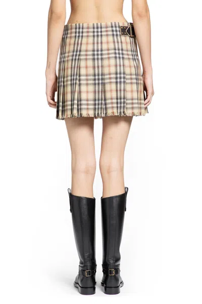 Burberry Check Wool Mini Kilt In Animal Print