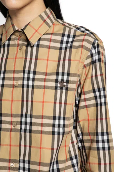 Burberry Check Cotton Shirt In Multi