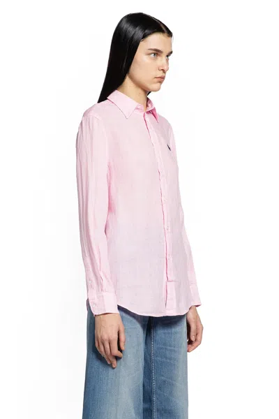 Polo Ralph Lauren Linen Logo Shirt In Pink