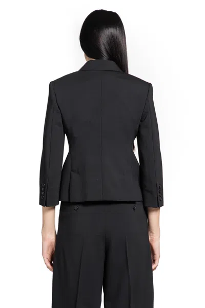 Max Mara Wollen Cloth Cropped Blazer In Black