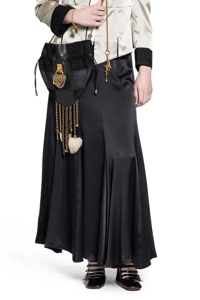 Chloé Fluid Maxi Skirt In Washed Silk Satin In Black