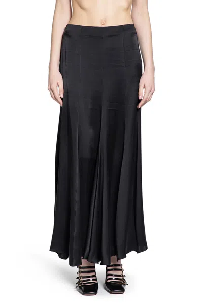 Chloé Fluid Maxi Skirt In Washed Silk Satin In Black