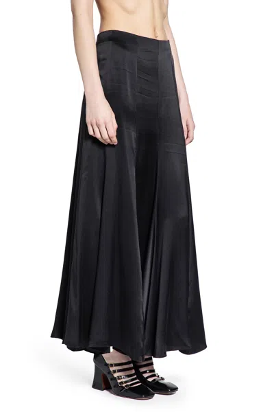 Chloé Fluid Maxi Skirt In Washed Silk Satin In Black