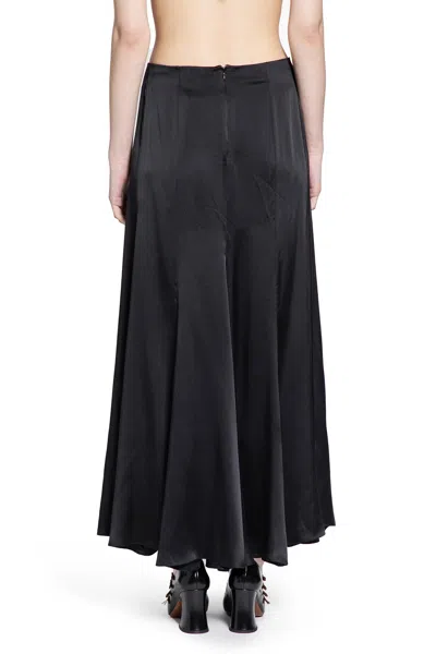 Chloé Fluid Maxi Skirt In Washed Silk Satin In Black