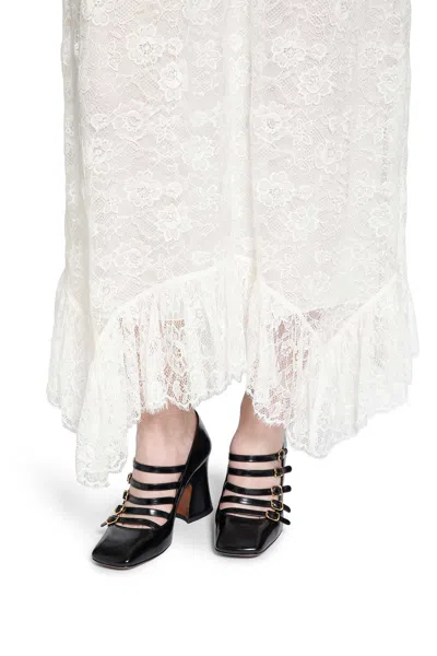 Chloé Ruffled Midi Skirt In Floral Silk Jacquard In White