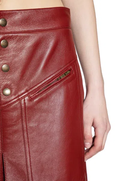 Chloé Knee-length Skirt In Leather In Red