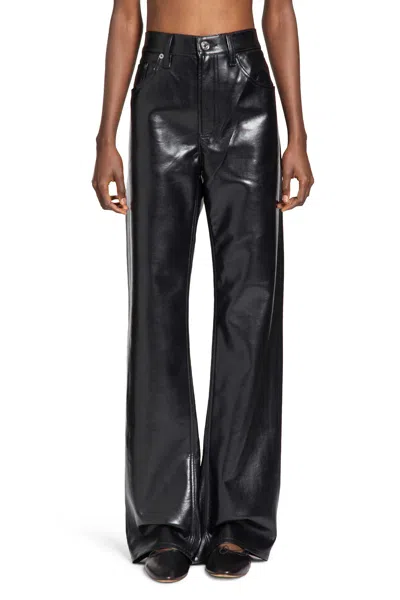 Agolde Kick Boot Recycled Leather-blend Flared Pants In Multi