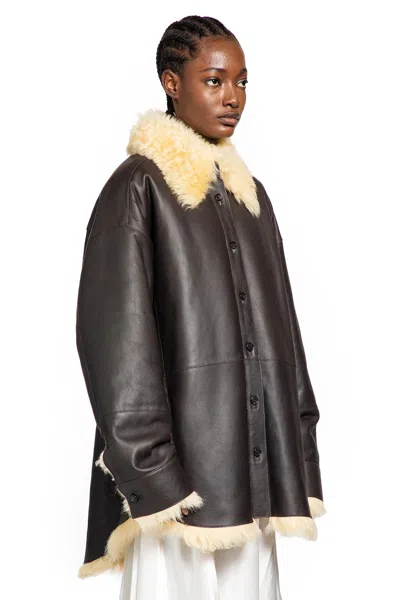 Acne Studios Shearling Jacket In Brown