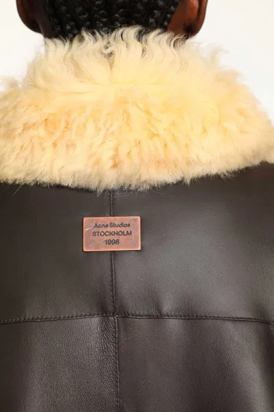 Acne Studios Shearling Jacket In Brown