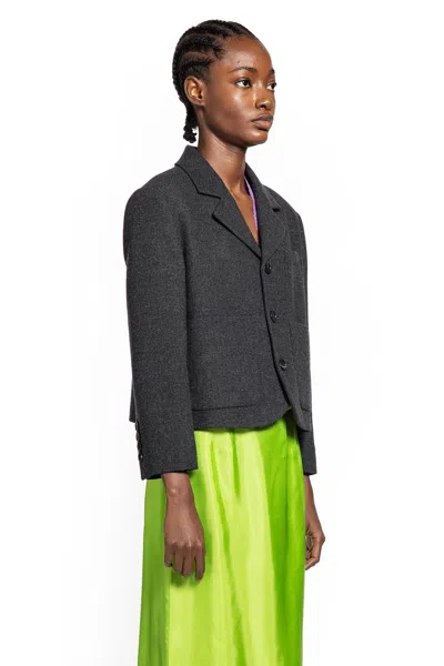 Gucci Cropped Wool Blazer In Gray