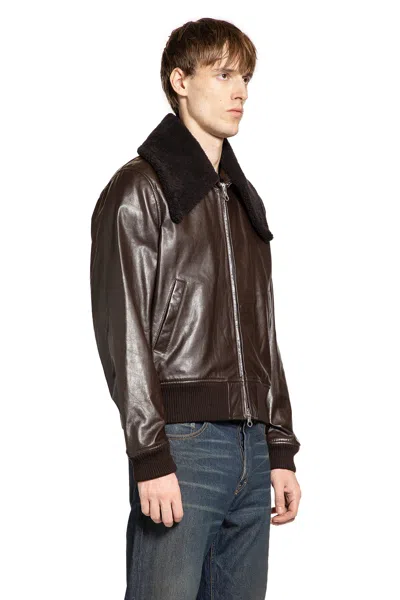 Our Legacy Pharos Wool-blend Trimmed Leather Bomber Jacket In Multi