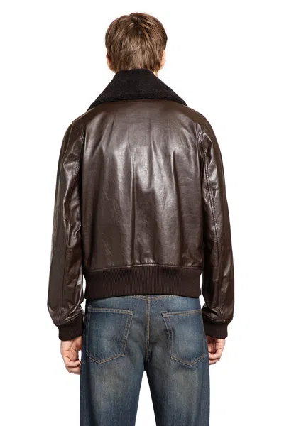 Our Legacy Pharos Wool-blend Trimmed Leather Bomber Jacket In Multi