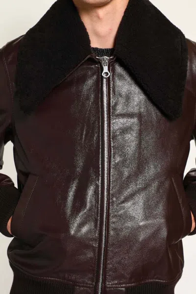 Our Legacy Pharos Wool-blend Trimmed Leather Bomber Jacket In Multi