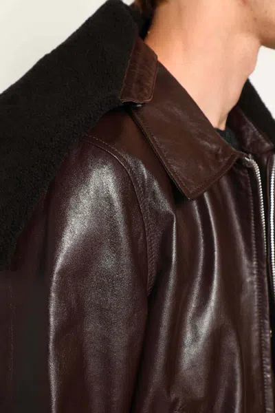 Our Legacy Pharos Wool-blend Trimmed Leather Bomber Jacket In Multi