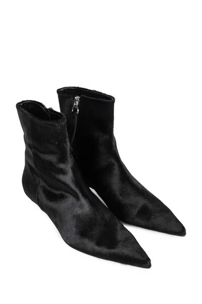 Aeyde Sofie Ponyhair Ankle Boots In Black