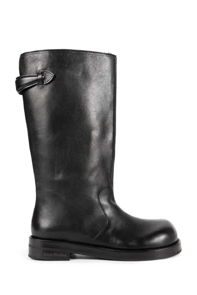 Acne Studios Knee Length Round Toe Beshay Boot In Black